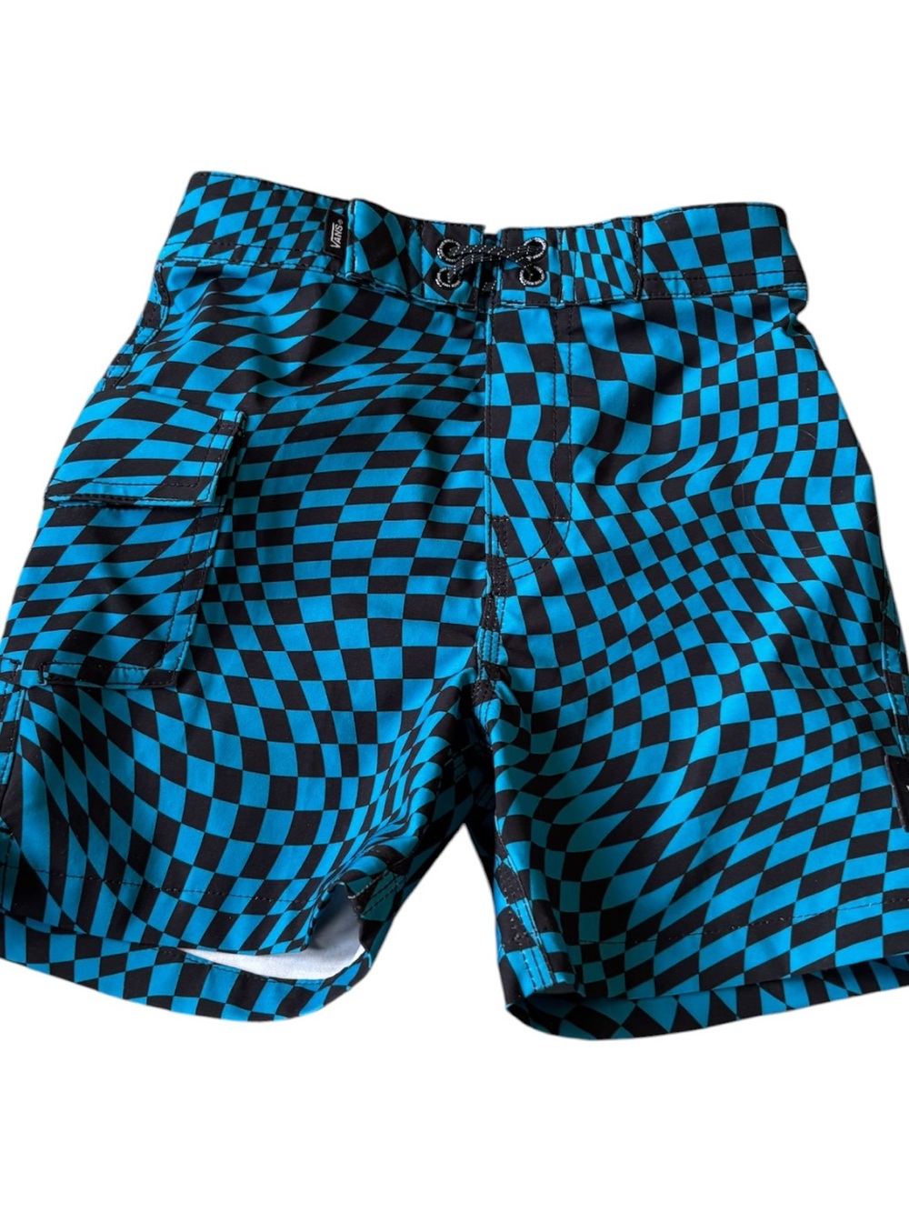 Vans Black and Blue Checkerboard board shorts boys 5T
